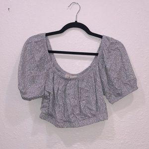 Audrey 3 + 1 off the shoulder crop top